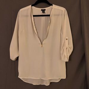 Rue21 White Blouse w/ Zipper